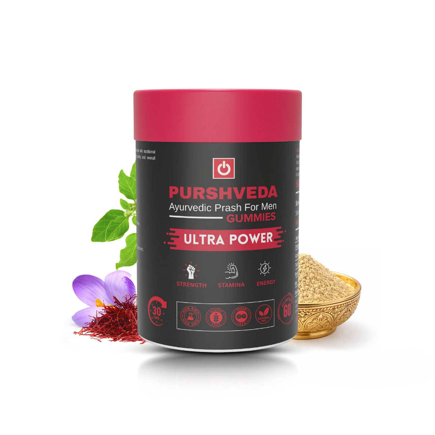 PurshVeda Ayurvedic Prash Gummies for Men | 60 Gummies